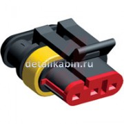 Разъем: провод-провод; Superseal 1.5; "мама"; вилка; PIN: 3; IP67