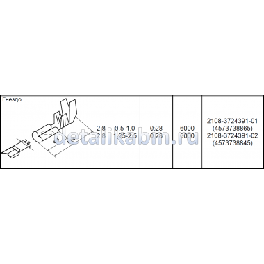 Гнездо 2.8 мм (сеч.пров. 0.5-1.0) Гнездо 2.8 мм (сеч.пров. 0.5-1.0)