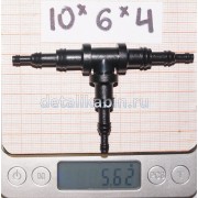 Тройник для шлангов универсальный 4-6-10 мм