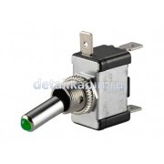 Тумблер ASW 20A 12V ON/ON с зеленой подсветкой