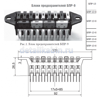 Блок предохранителей БПР-9 Блок предохранителей БПР-9